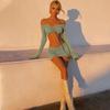 Drawstring Lace up Top Half Skirt Set Drawstring Lace Tops Skirt Suit