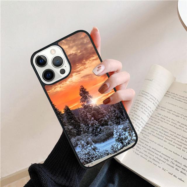 Winterlandschaft Handyhülle Cover Für iPhone 17 Air 15 16e 14 13 12 Pro Max 11 Pro Max Plus Hülle Schale