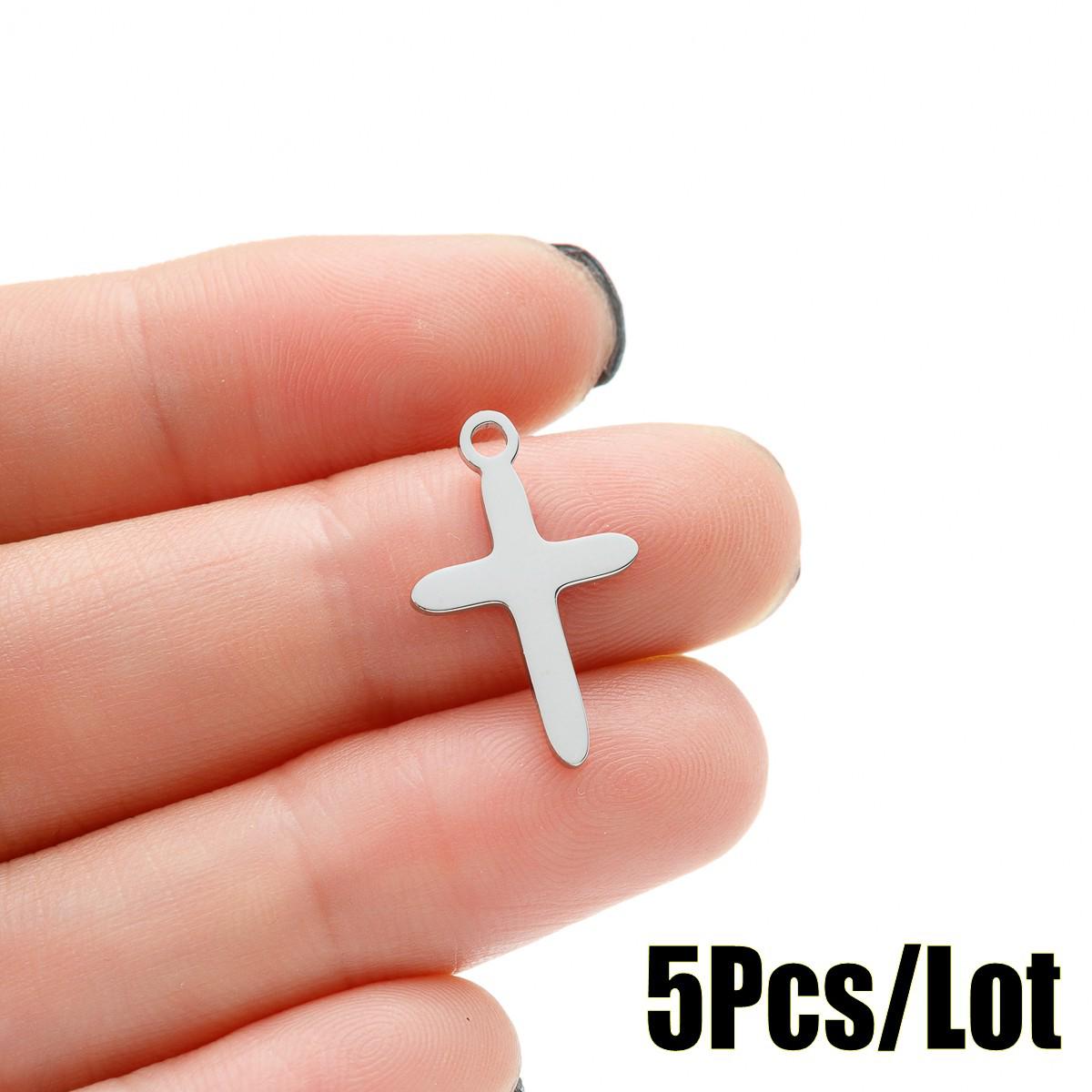 European Unisex Gold-Plated Stainless Steel Geometric Cross Pendant