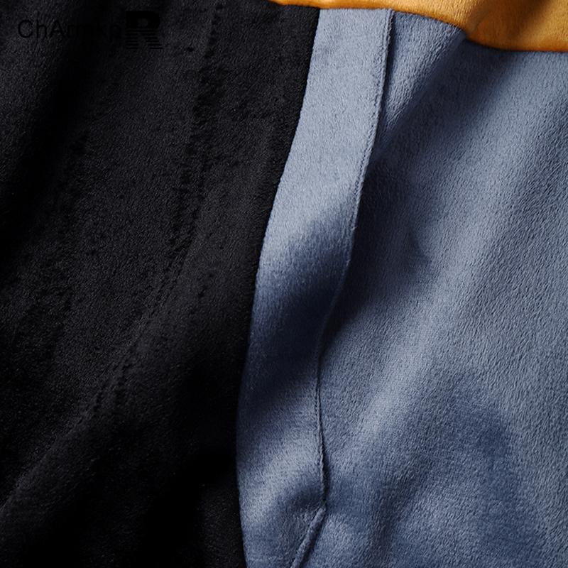 ChArmkpR Men Patchwork Fleece Drawstring Sweatshirts Hooded Pullovers