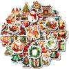 50 PCS Vintage Christmas Stickers - Holiday Decals for Phones, Luggage, Party Decor