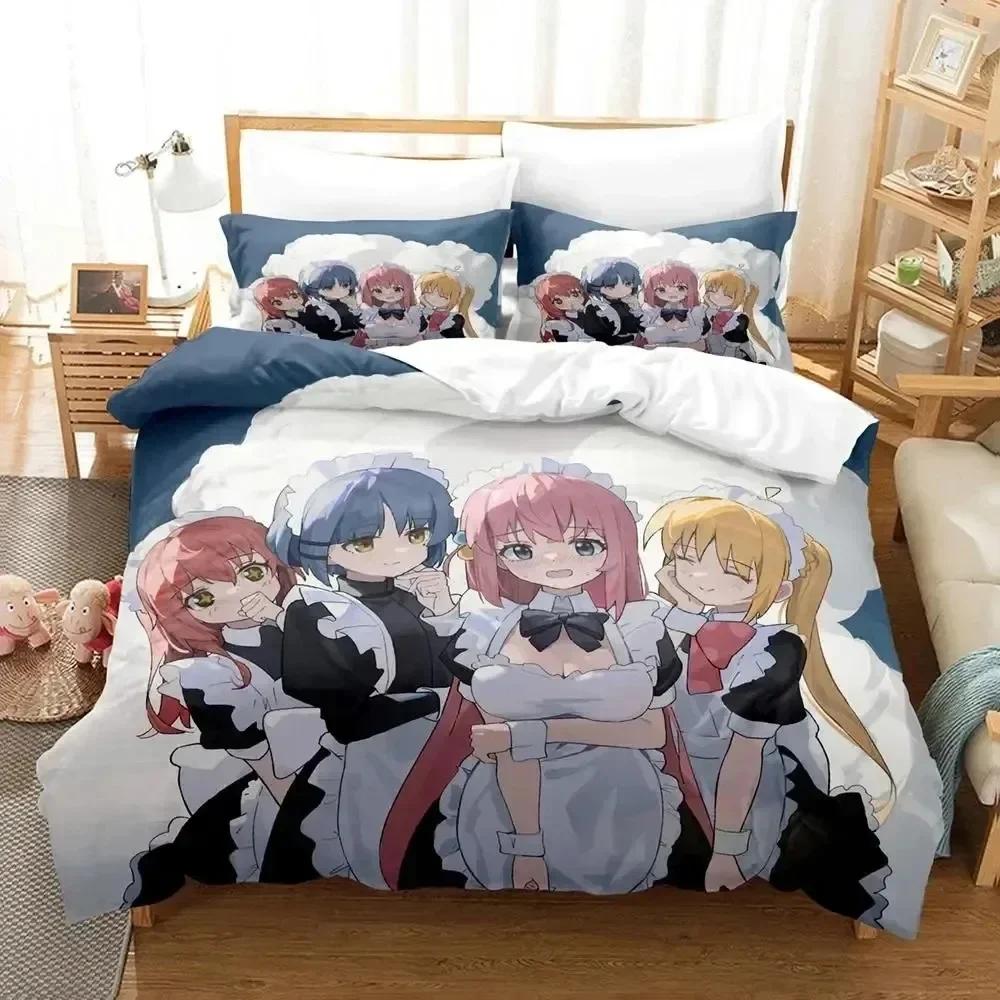3D Print Anime Hitori Gotoh Bocchi the Rock Comfortable Duvet Quilt Cover Pillowcase Bedding Set Bedroom Decoration Home Textile