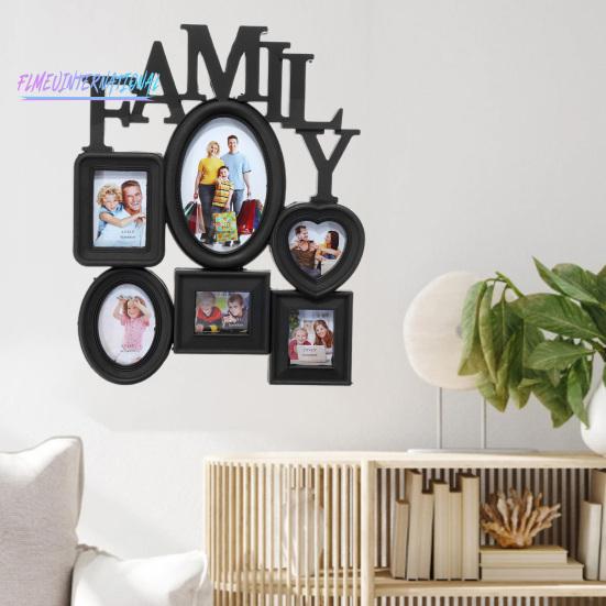 Multi-slots Rustic Family Photo Frame - Elegant Looking Picture Frame for Home Decoration, Rustic Plastic, Multiple Slots