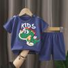 Baby Boy Girl Summer Cotton Short Sleeve Tshirt And Shorts Set With Animal Prints For Toddler Kids