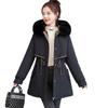 Wear one dress and three women's medium and long removable slim-fitting and thin cotton clothes, winter fashion warm jacket