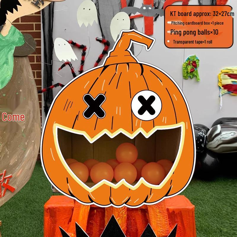 DIY Halloween Pumpkin Throwing Game Props for Kindergarten Decoration