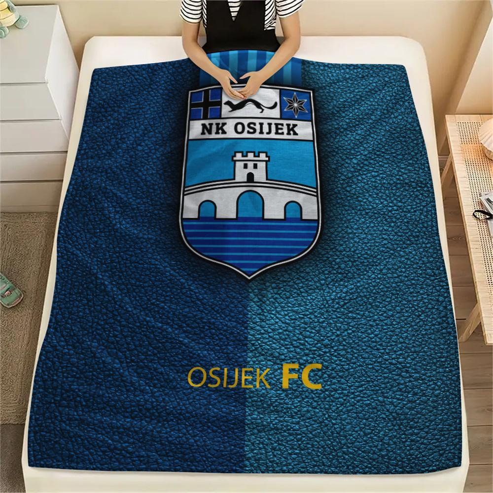 NK Osijek  Print Flannel Blanket, High quality Comfortable for All Seasons, Home Decor, Warmth and Comfort