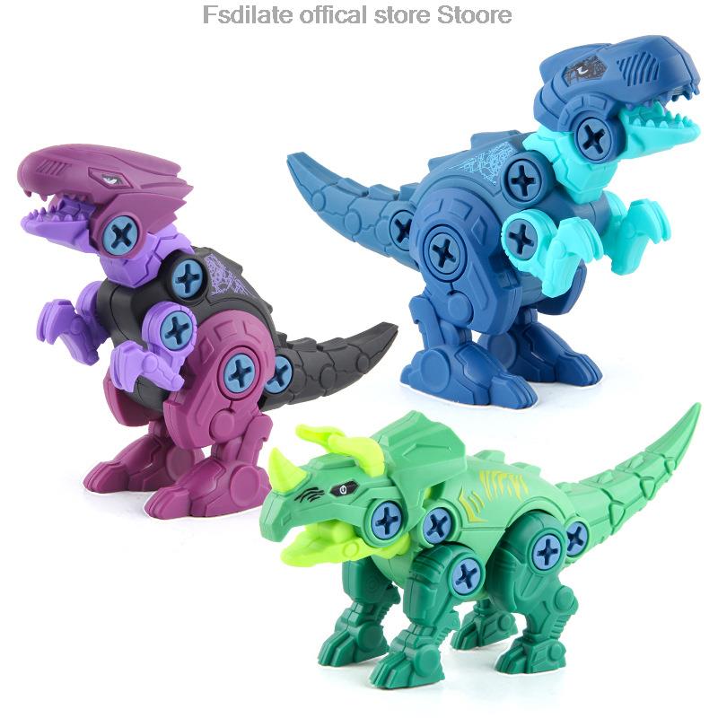 DIY Assembled Dinosaur Building Block Toys Assembly of Tyrannosaurus Rex Building Blocks with Mini Electric Drill Gift for Kids