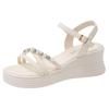 Small man increases height Roman sandals women's 2025 new summer wear fairy with skirt soft-soled beach shoes