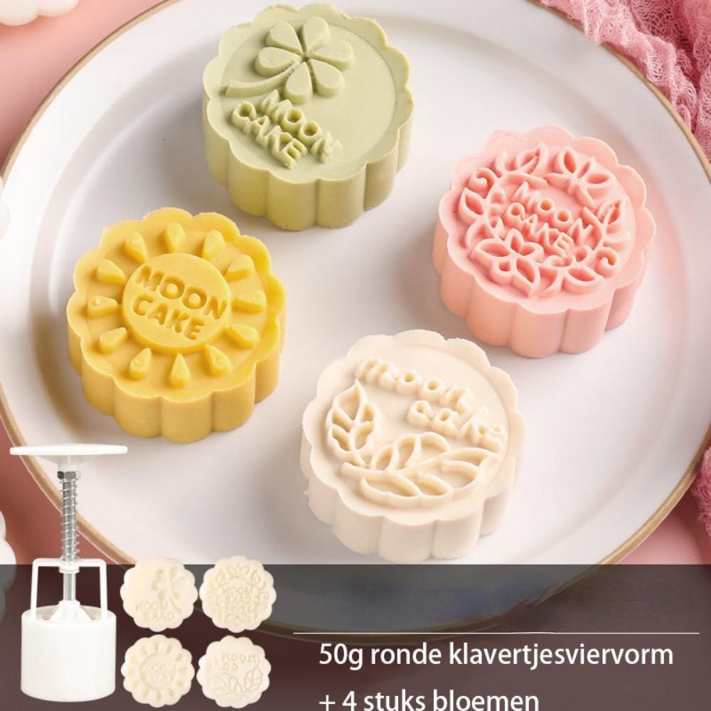 

Mooncake Mold Press with Stamps Flower Pattern Mooncake Maker for Baking DIY Pastry Cookies and Desserts Cake Decorating Tools