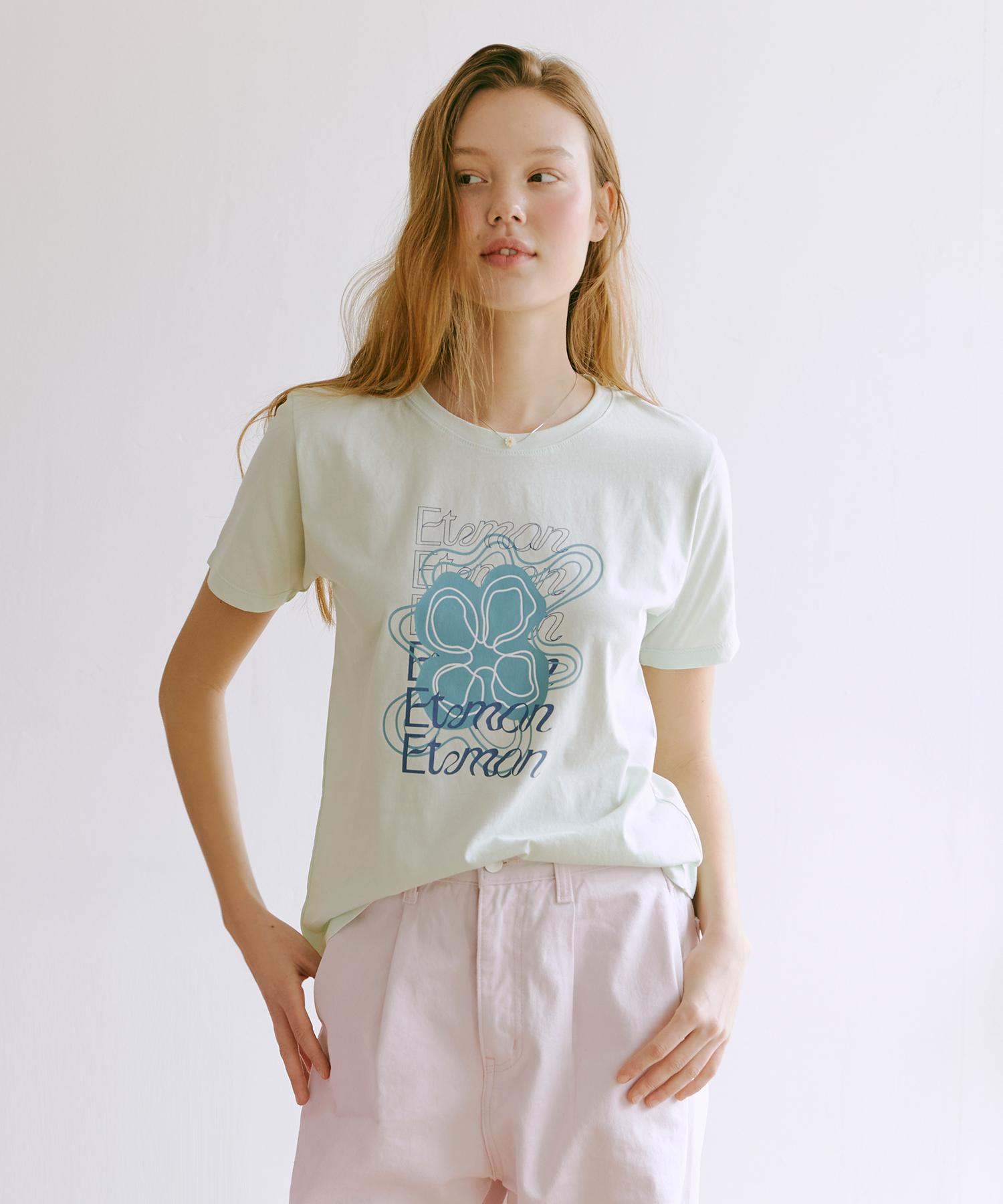 Etmont Marble Flower T-Shirt Mint Mint/Free
