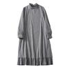 2025 spring new retro loose casual fashion pleated splicing high-end temperament thousand bird grid dress