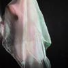 100/300/500cm Blue Mermaid Rainbow Elastic Laser Pleats Gradient Illusion Organza Dress DIY Fabric Designer Fabric