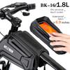 WILD MAN Bike Bag 2L Frame Front Tube Cycling Bag Bicycle Waterproof Phone Case Holder 7.4 Inches Touch Screen Bag