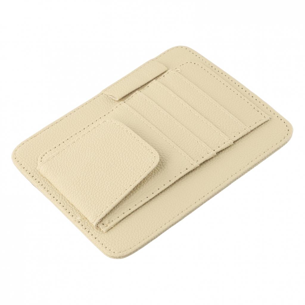 Secure and Accessible Car Sun Visor Organizer PU Leather Storage Pocket