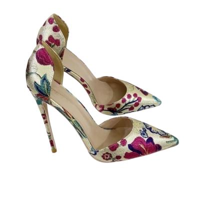 Mode Neue Party Schuhe Gold Hohl High Heels Mode Bankett Schuhe 12CM10cm 8cm Spitz Dünne High Heels