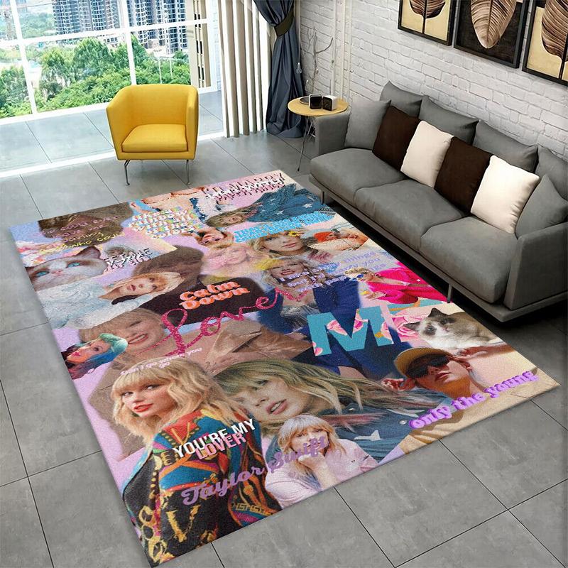 Tappeto T-Taylor Singer Music per Stanza dei Giochi, Camera da Letto, Soggiorno, Divano, Decorazione Casa, Tappeto per Area Bambini, Tappetino Antiscivolo, Regalo