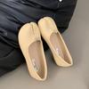 Fashion SUOJIALUN 2025 Spring New Brand Women Flat Shoes Fashion Candy Color Ladies Split Toe Shallow Slip On Boat Shoes Dress Loafer Sh