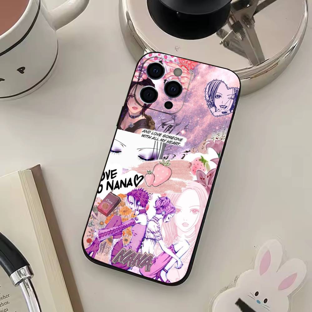 Japanese Classic Anime N-NA N-NA Phone Case For iPhone17,16,15,14,13,12,11 Plus,Pro Max Soft Black Cover