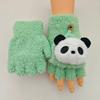 Autumn and winter cartoon panda cute half-finger children's gloves boys and girls winter warm infant five-finger gloves