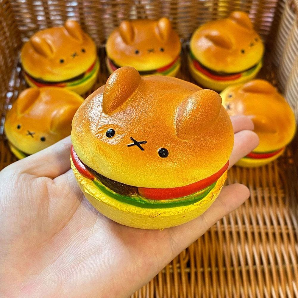Squishy Stress Relief Toy Hamburger Pinching Cookies Soft Slow Rising Squeeze Toys Anxiety Relaxation Office Desktop Accessory
