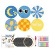 Punch Needle Coaster Kit 6Pcs Animal Frog Punch Needle Embroidery Kits for Beginners Art Work Decor Coasters Kit