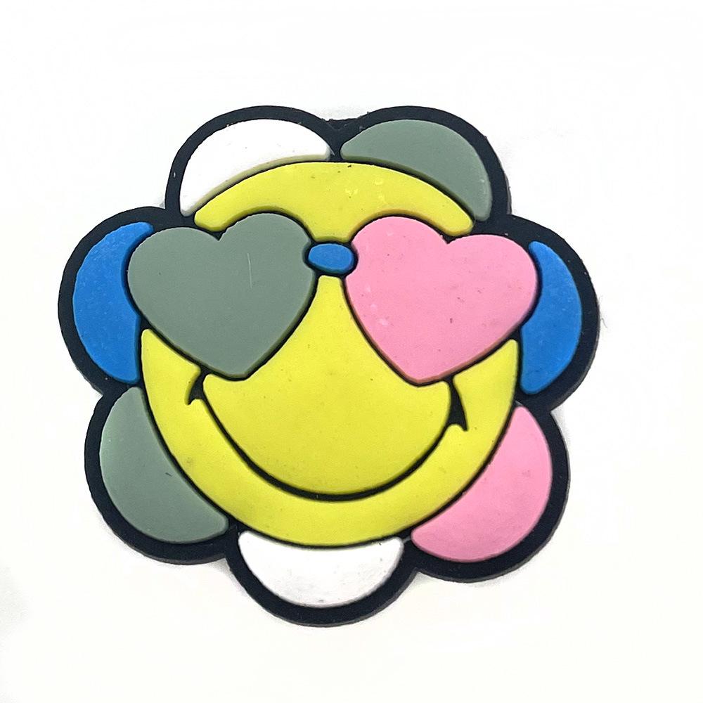 Cute Cartoon Shoe Decorations: PVC Soft Rubber Slipper Buckles with DREW Letter & Flower Design