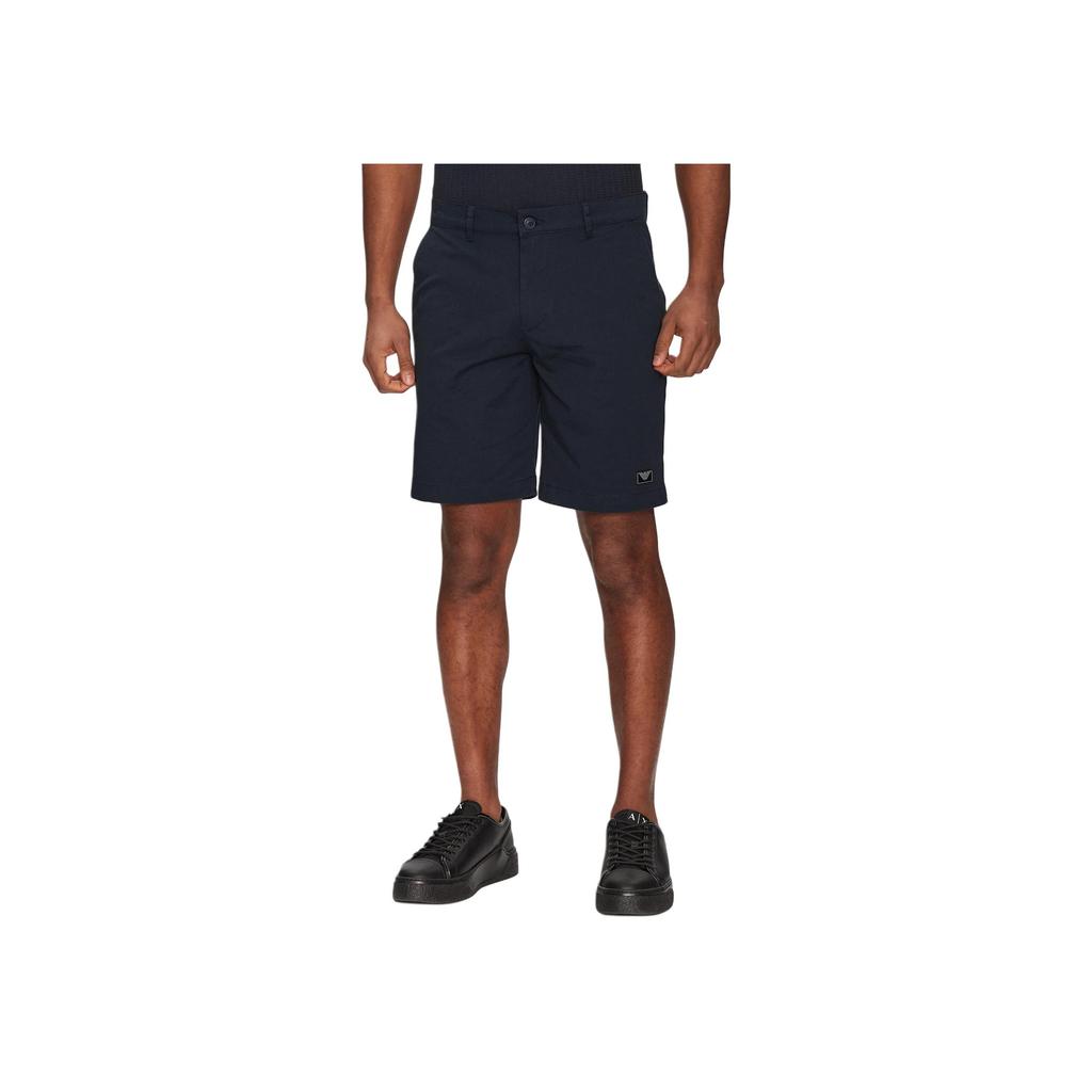 Emporio Armani Solid Mid-Rise Casual Shorts Men shorts Navy-Blue EM000591-AF12336-UB102