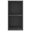 Wall Mounted TV Cabinet Glossy Grey 37 X 37 X 72 Cm Particleboard