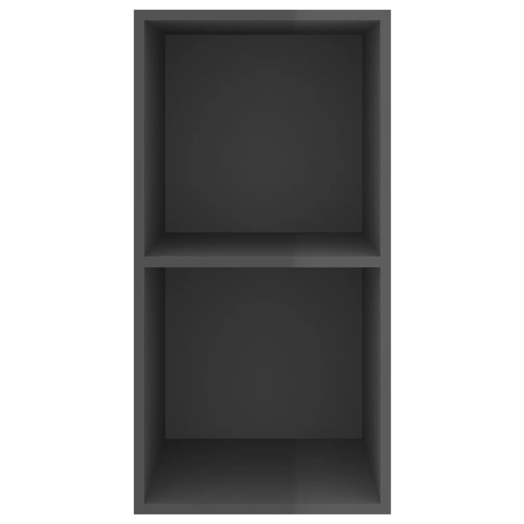 Wall Mounted TV Cabinet Glossy Grey 37 X 37 X 72 Cm Particleboard
