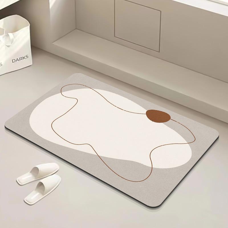Moderne gestreifte Badematte Badezimmer Schnell trocknender Teppich Duschraum Leicht zu reinigen Fußmatte Super saugfähig Rutschfest Kieselgurmatte