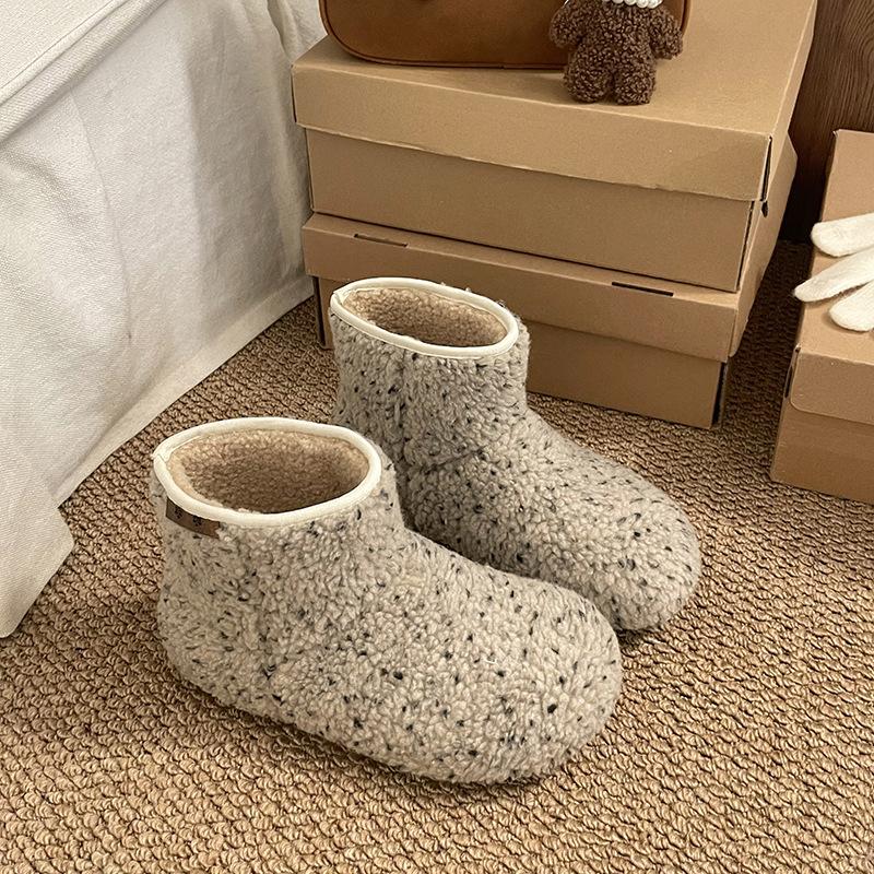 Women's thick-soled winter fur one lightweight warm anti-cold plus velvet fur snow boots non-slip wear casual sneakers cotton boots