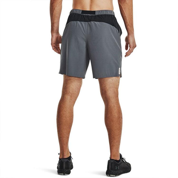 Under Armour Elastic Waistband 2-In-1 Mid-Rise Fitted Outdoor Sports Casual Shorts Men Bottoms Grey 1370033-012