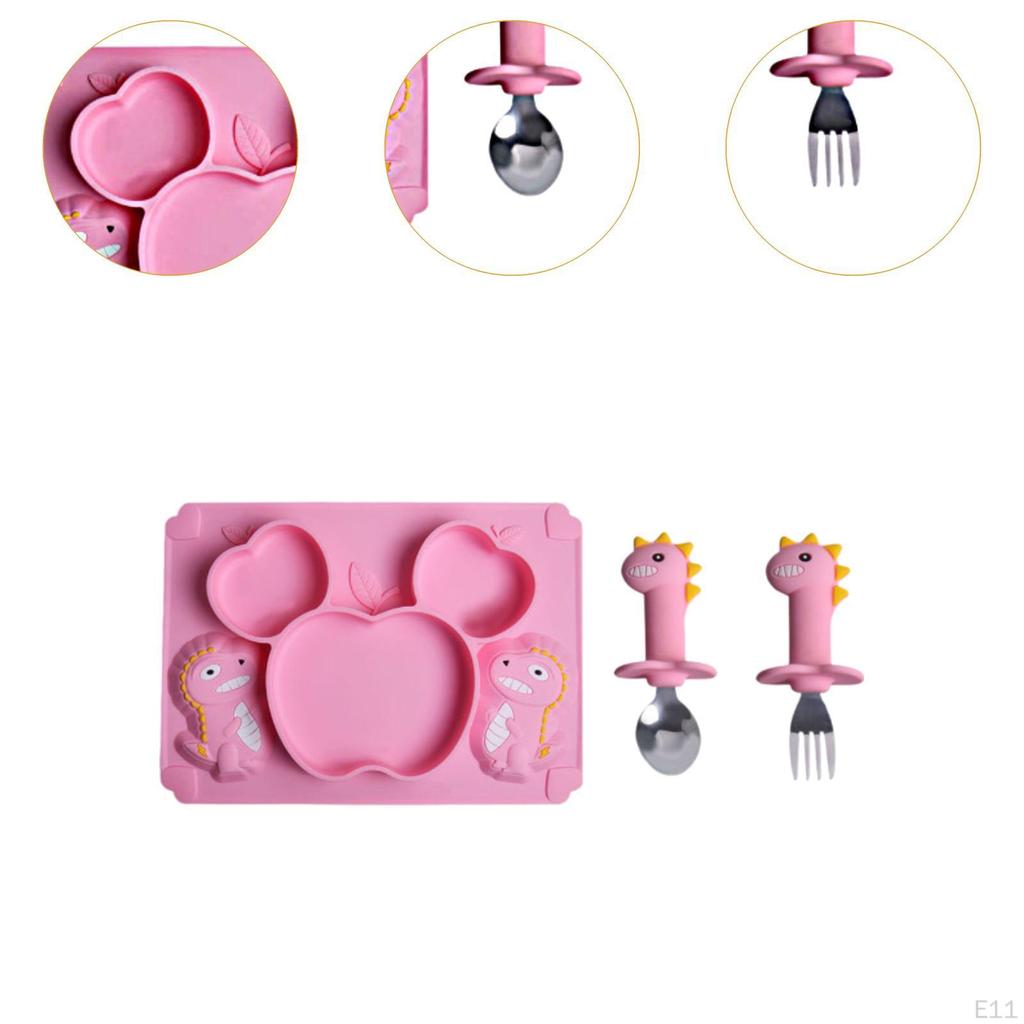 Cute Silicone Suction Table Plate Mat Bowl Tray Placemat Food Feeding Baby Kids