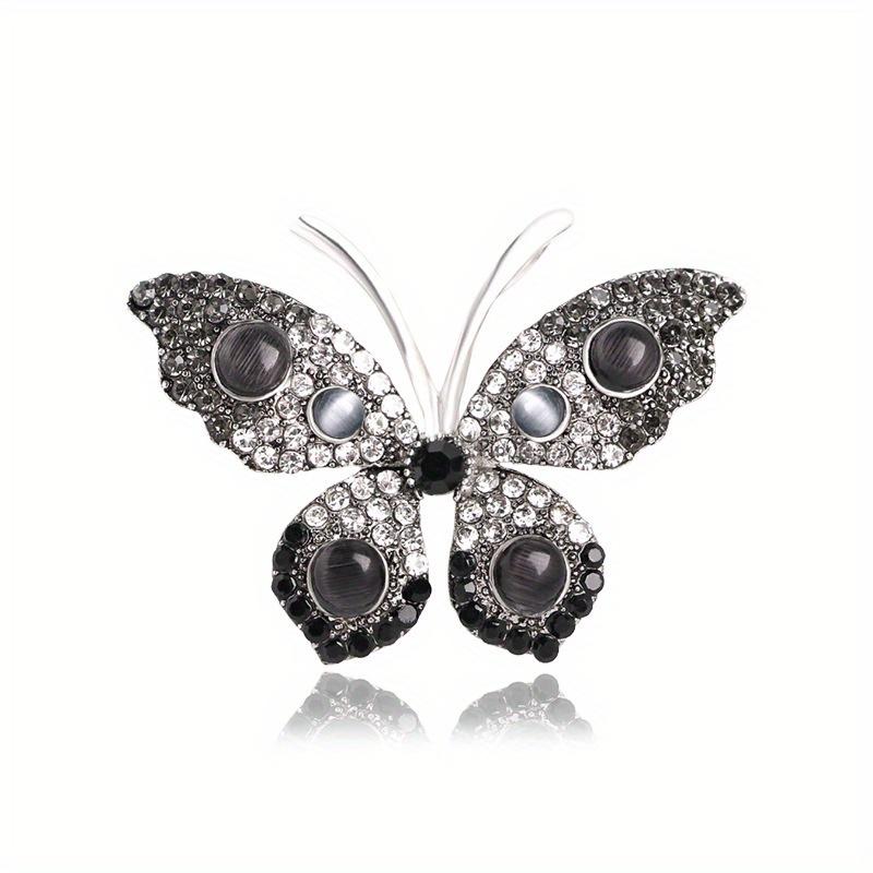 Elegant Women Girls Fashion Exquisite Crystal Butterfly Brooch Pin Classic High-end Lady Rhinestone Vintage Badges Jewelry