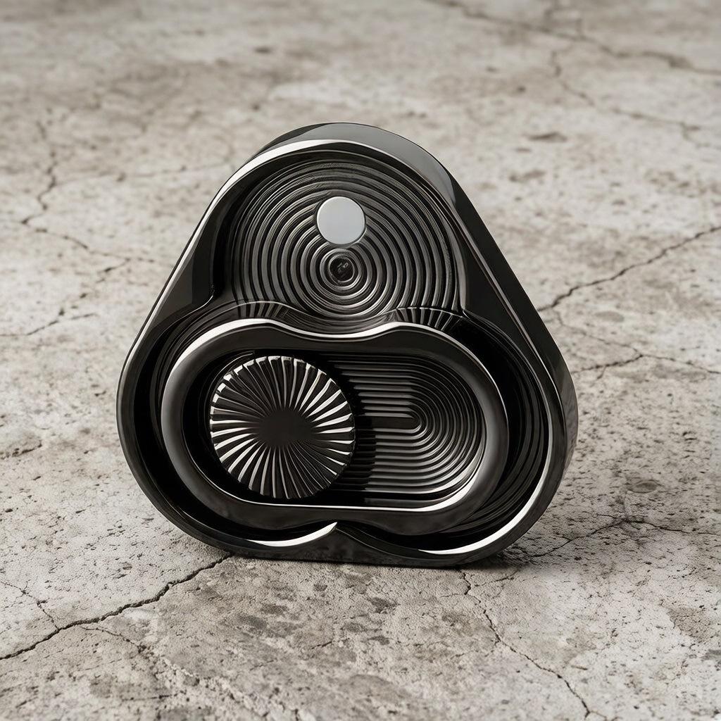 Triangular Push Card Rotating Metal EDC Spin Coin Decompression Hand Piece чёрный