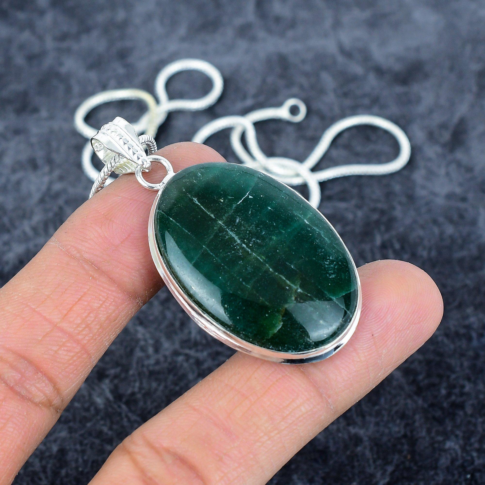 

Green Aventurine Gemstone 925 Sterling Silver Jewelry Pendant 2.17 M-2867
