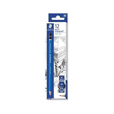 STAEDTLER Mars Lumograph Pencils, 6H Hardness, 12-Pack. Ideal for Writing, Drawing, and Sketching. High-purity, Uniform Lead for Excellent Paper