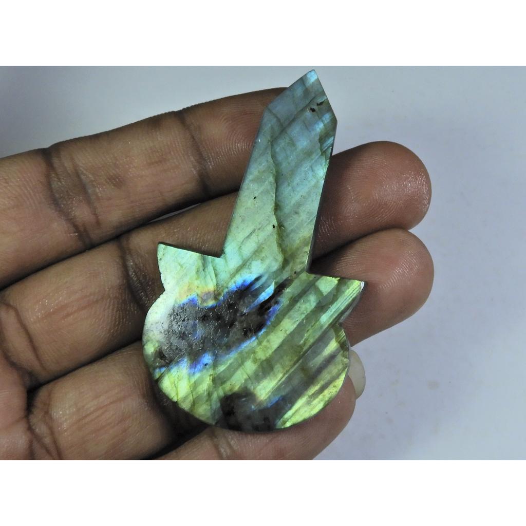 Natural Multi Labradorite Gutiar Shape Cabochon Loose Gemstone 34X62X05 MM B-107