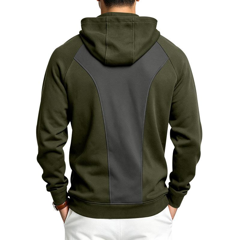 Men S Casual Half Zip Hooded Fleece Sweatshirt Autumn Winter