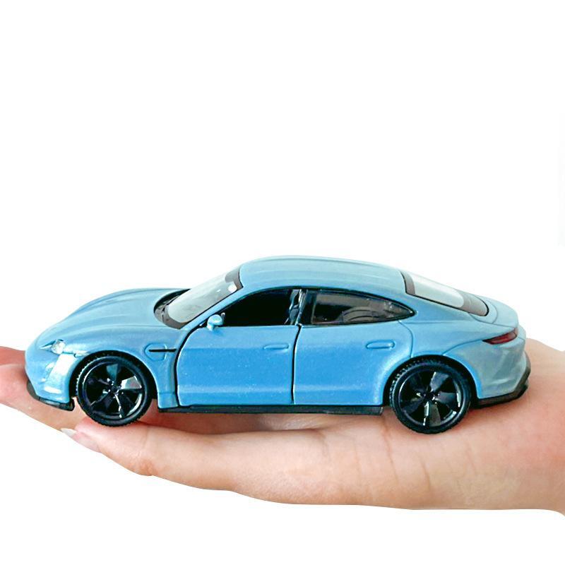 Pdbn6 1/36 Porsche Taycan Toy Car Model For Children RMZ CiTY Diecast Super Sport Miniature Pull Back Collection Gift For Kid Boy