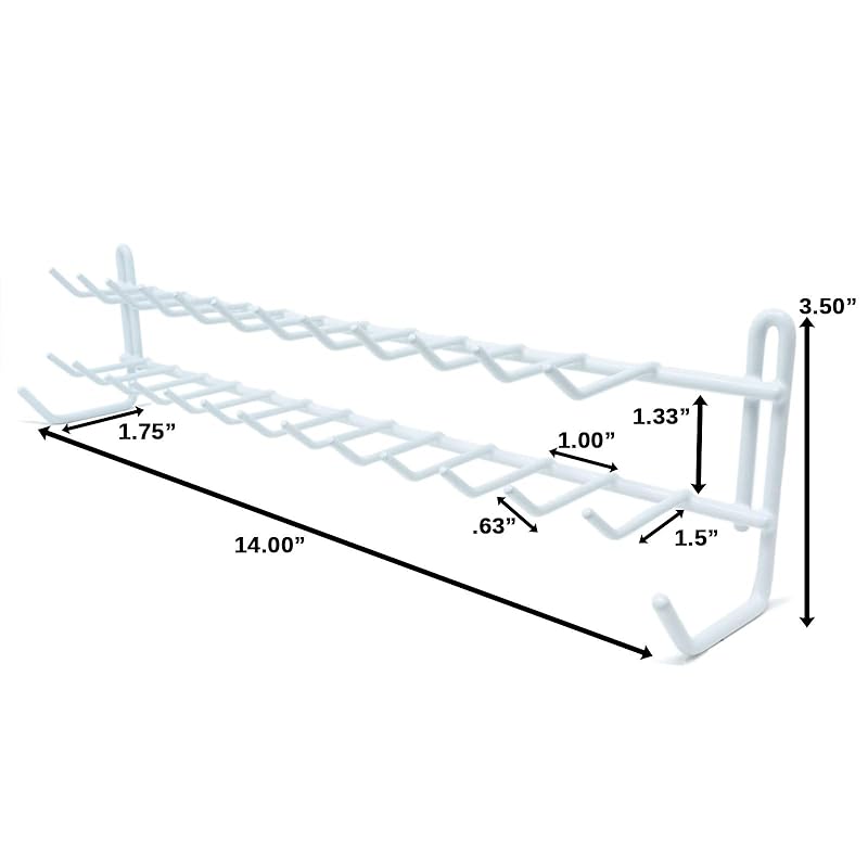 Huji Wall Mount Tie and Belt Rack Organizer, White (2 Pack) белый