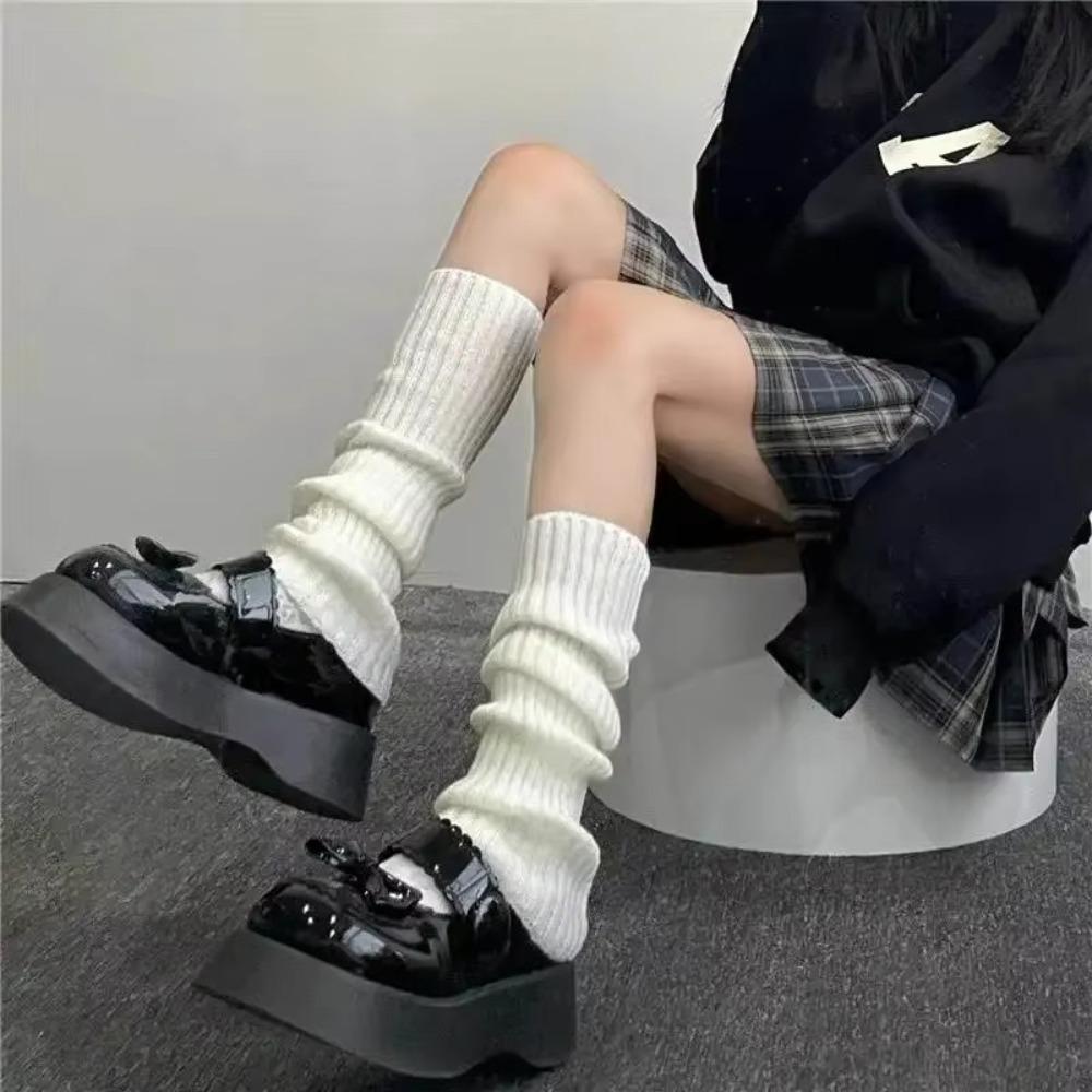 1Pair Lolita Knitted Foot Cover Warm Crochet Sock Boot Cuffs New Thigh Tights  Autumn Winter