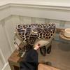 Niche Design Simple Saddle Bag Trendy Versatile Small Square Bag Wide Shoulder Strap Leopard Print Shoulder Messenger Bag 2025