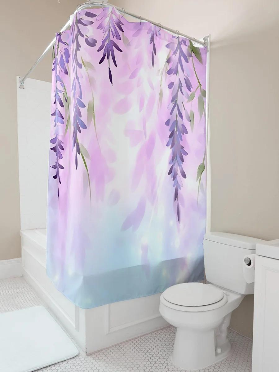

Wisteria Shower Curtain For Bathroom - Waterproof And Durable With Floral Design - Ideal For Home Decor And Spa Ambience W60H190(CM)-1 Pcs