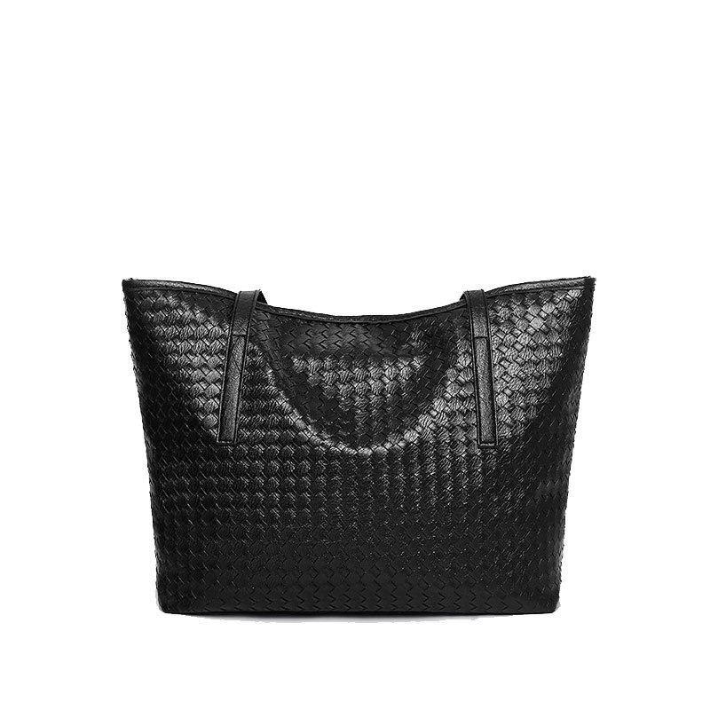 Shoulder Bag Women's Large-capacity Solid Color Woven Simple Tote Bag Tote Bag Can Be Printed