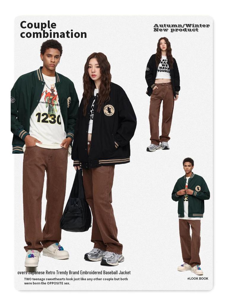 LEE Herren College-Stil Baseballjacke, Trendiger Lockere Passform, Große Größen, 2025 Neuankunft