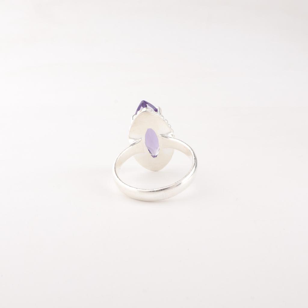 Purple Iolite Gemstone 925 Sterling Silver Handcrafted Jewelry Engagement Ring RR-64-3