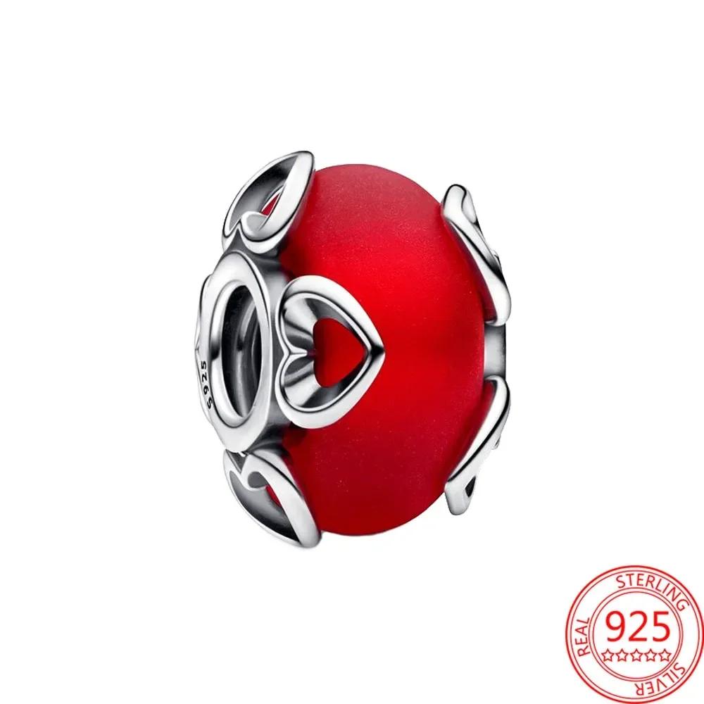 Srebro 925 Szkło Murano Galaktyka Gwiazdy Koniczyna Serce Bąbelki Błyszczące Koraliki Pasują do Bransoletki Charms DIY Biżuteria Dla Mamy