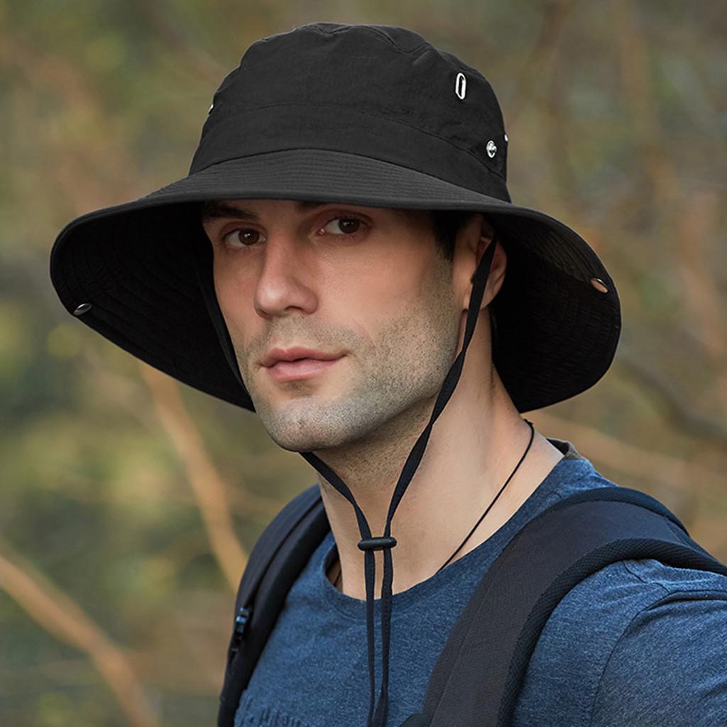 Cappello Pescatore Unisex Impermeabile Anti UV UPF50+ – Leggero E Pieghevole, Regolabile, Colore Nero